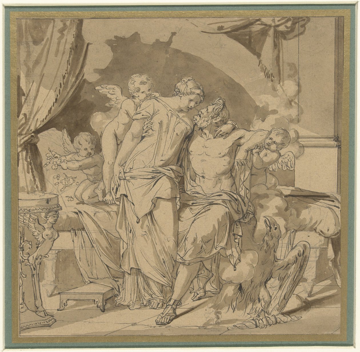 Júpiter e Juno em abraço de Jean Francois Bosio