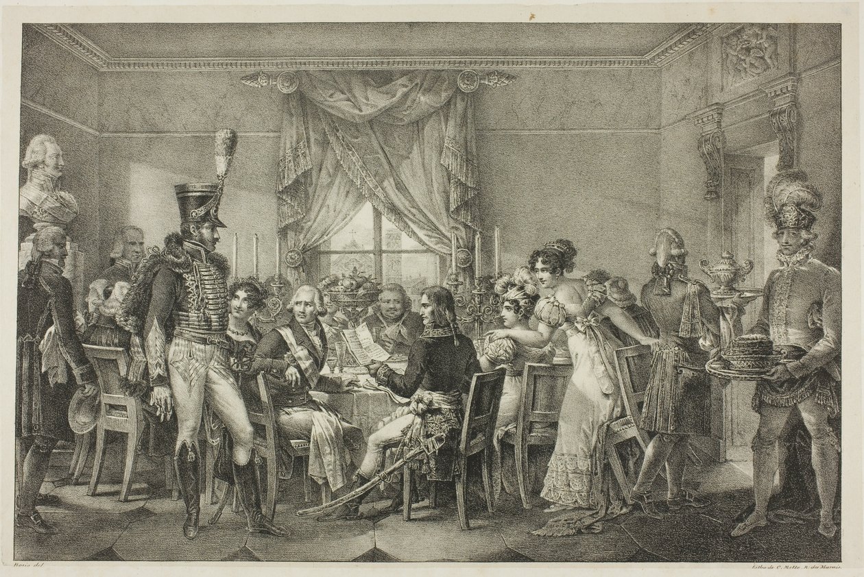 Napoleão no Palácio do Grão-Duque em Florença, placa treze da Vida Política e Militar de Napoleão de Jean Francois Bosio