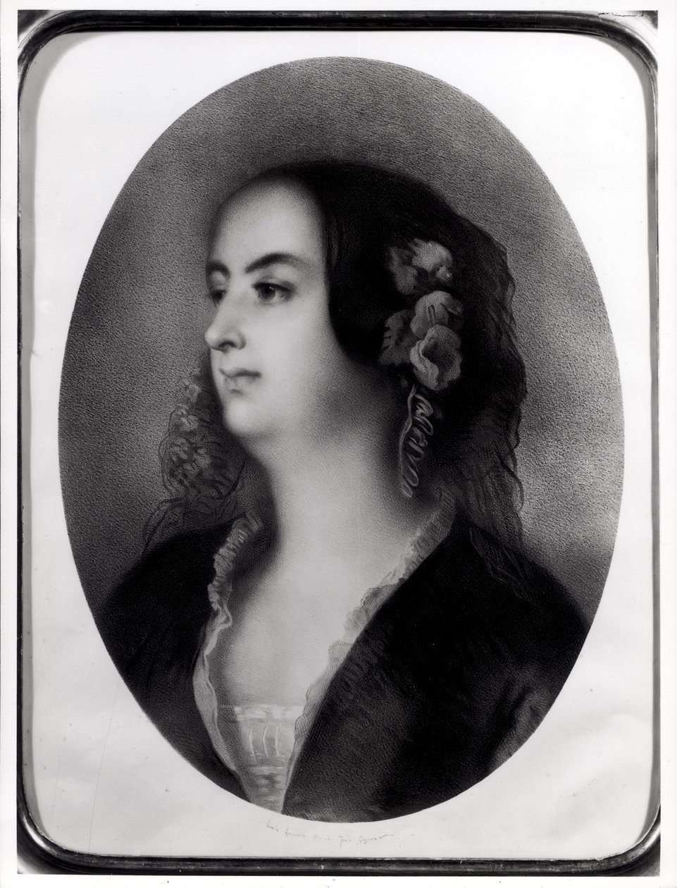 Madame Hanska (1801-82) gravada por Emile Lassalle (1813-71) (litografia) de Jean Francois Gigoux