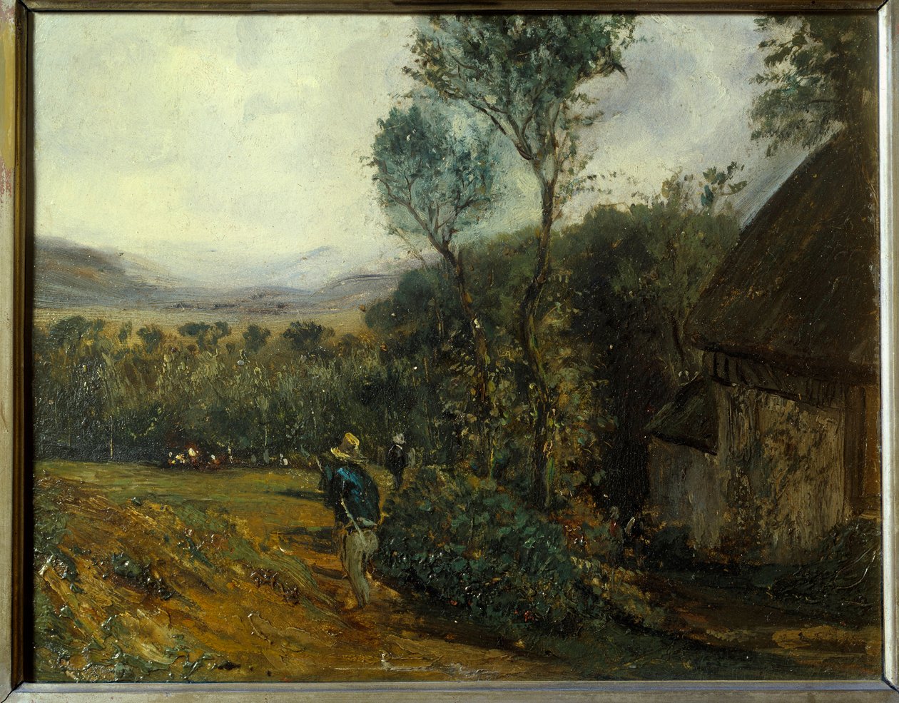La ferme Peinture de Jean Francois Hue (1751-1823) Século XIX, de Jean Francois Hue
