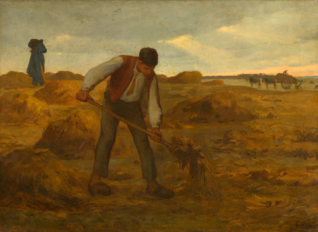 Camponês, espalhar, estrume, (camponês, espalhar, estrume), 1854-1855 de Jean Francois I Millet