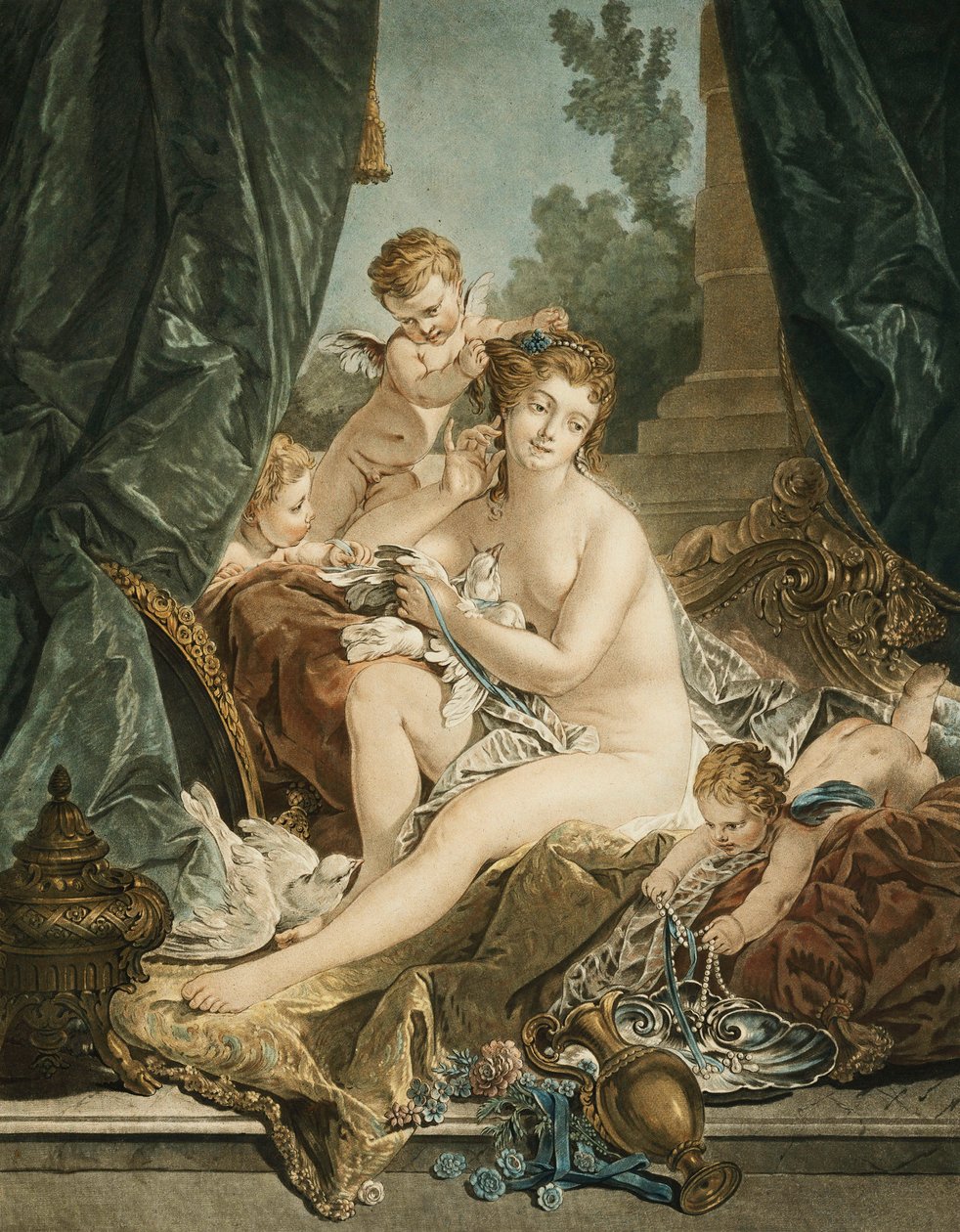 La Toilette de Venus, Depois de Francois Boucher, 1783 de Jean Francois Janinet
