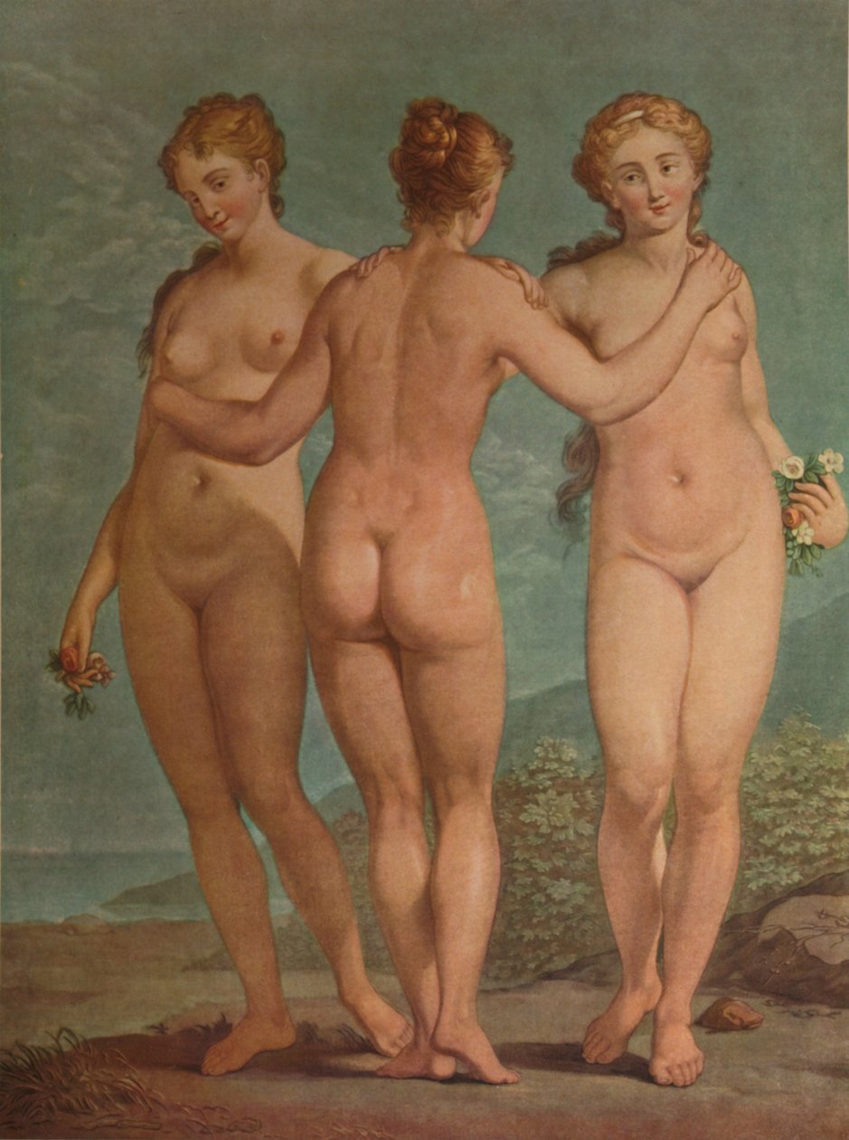 As graças de Les Trois, as três graças, c1785, 1913 de Jean Francois Janinet