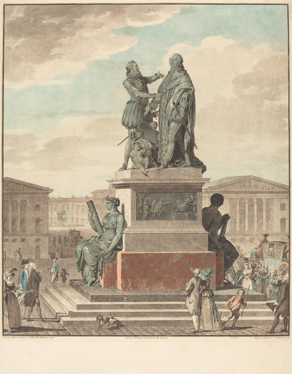 Projeto de um monumento a ser erguido para o rei, 1790. de Jean Francois Janinet