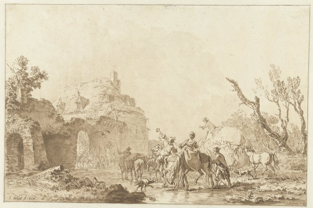 Viajantes em um portão pagamento de Jean Francois Janinet