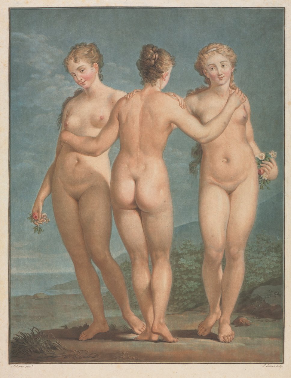 As Três Graças, 1786. de Jean Francois Janinet
