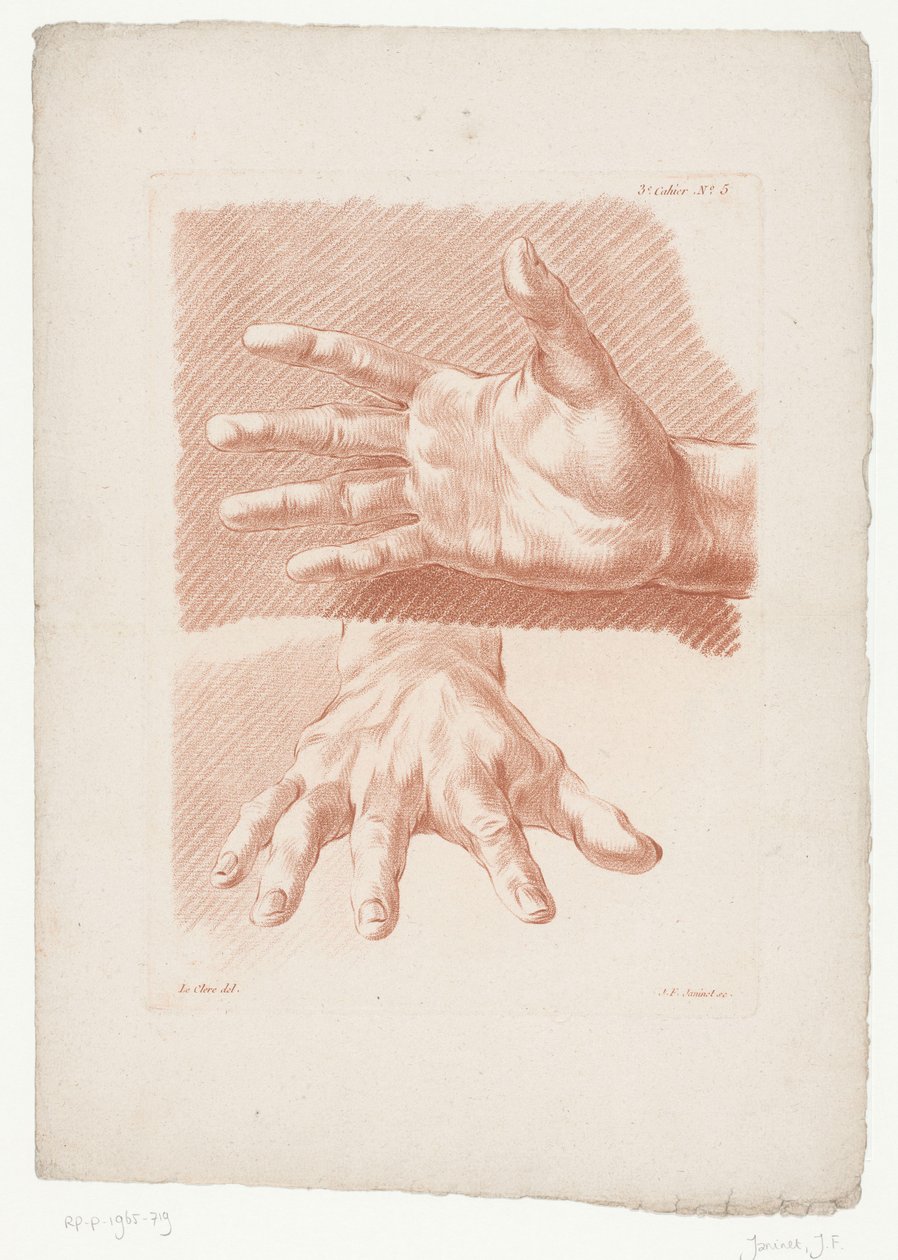 Duas mãos Composições com partes do corpo humano (título da série) IIIe Cahier de Principes de Dessins d