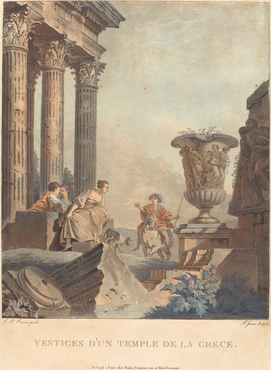 Restos de um templo grego. de Jean Francois Janinet