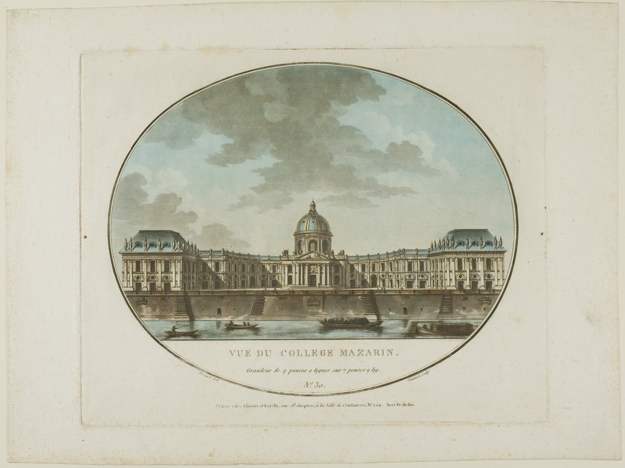 Vista do Colégio Mazarin de Jean Francois Janinet