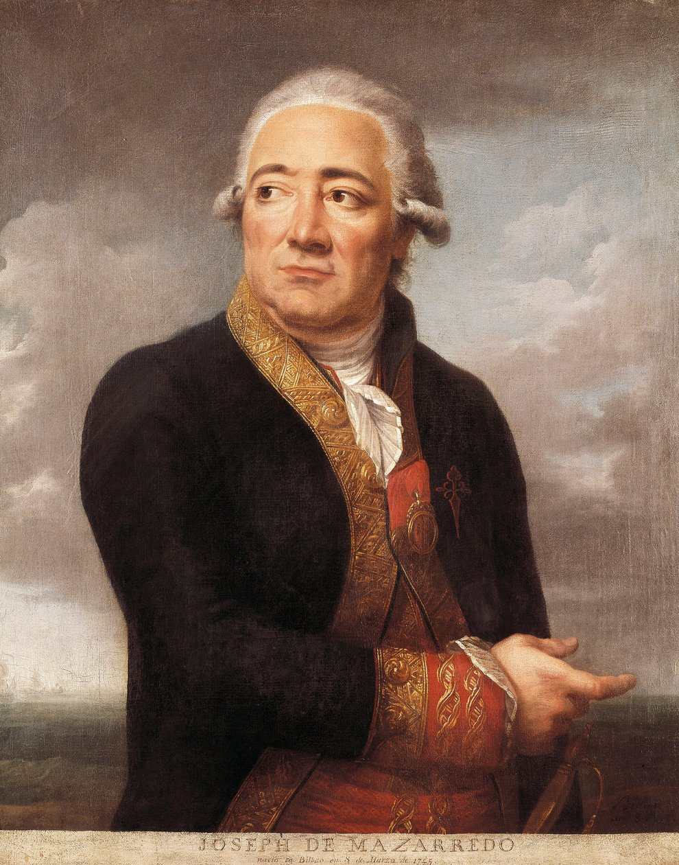 Retrato do Almirante espanhol José de Mazarredo Salazar (1745-1812), Pintura de Jean Francois Marie Bellier (1745-1836) 1783 Madrid. Museu Naval de Jean Francois Marie Bellier