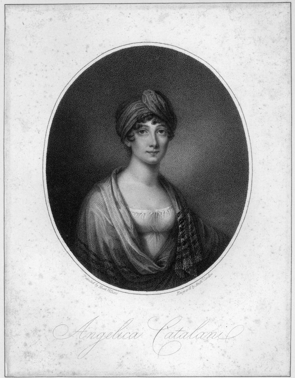 Angelica Catalani, gravada por Antoine Cardon de Jean Francois Marie Huet Villiers