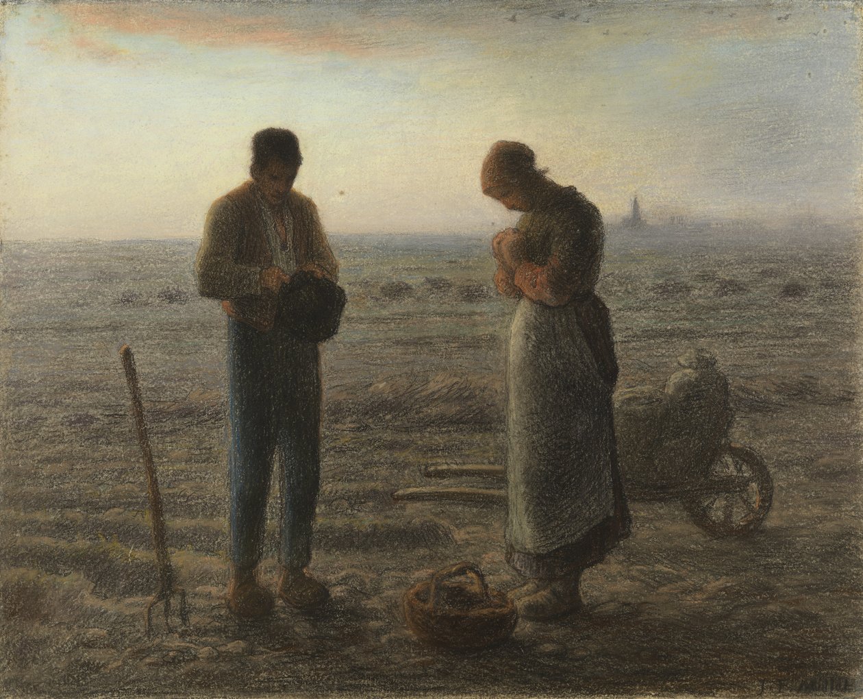 Angelus (pastel sobre papel) de Jean Francois Millet