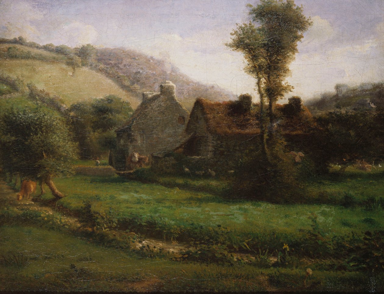 Casa de campo em uma paisagem, c.1871 de Jean Francois Millet