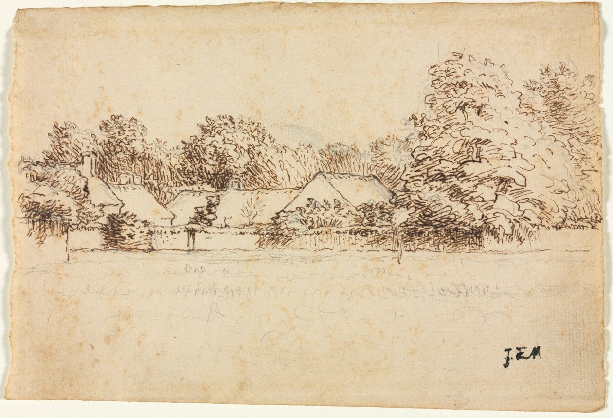 Casas de campo, 1870-1871. de Jean Francois Millet