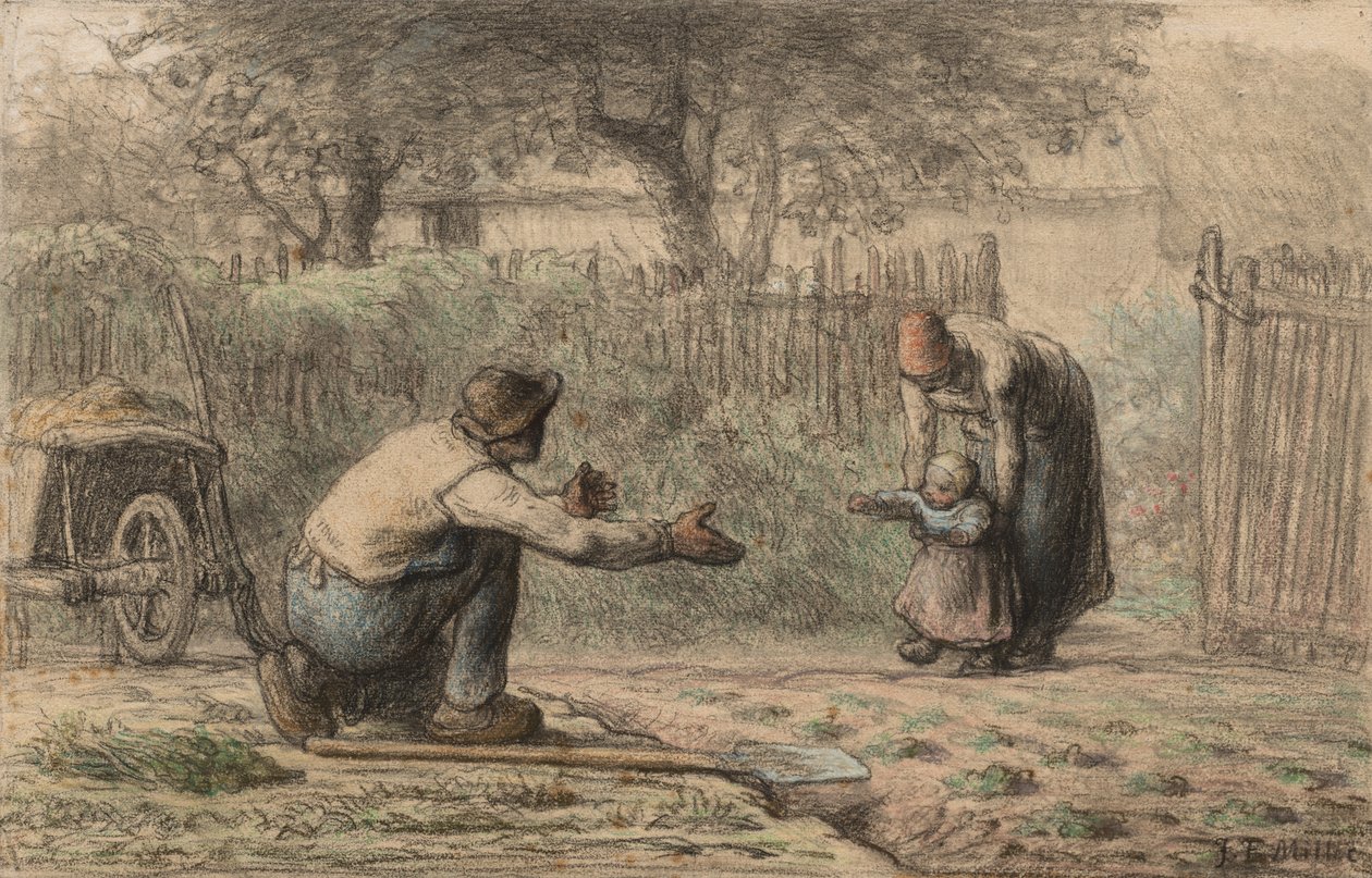 Primeiros Passos, c. 1858-1866. de Jean Francois Millet