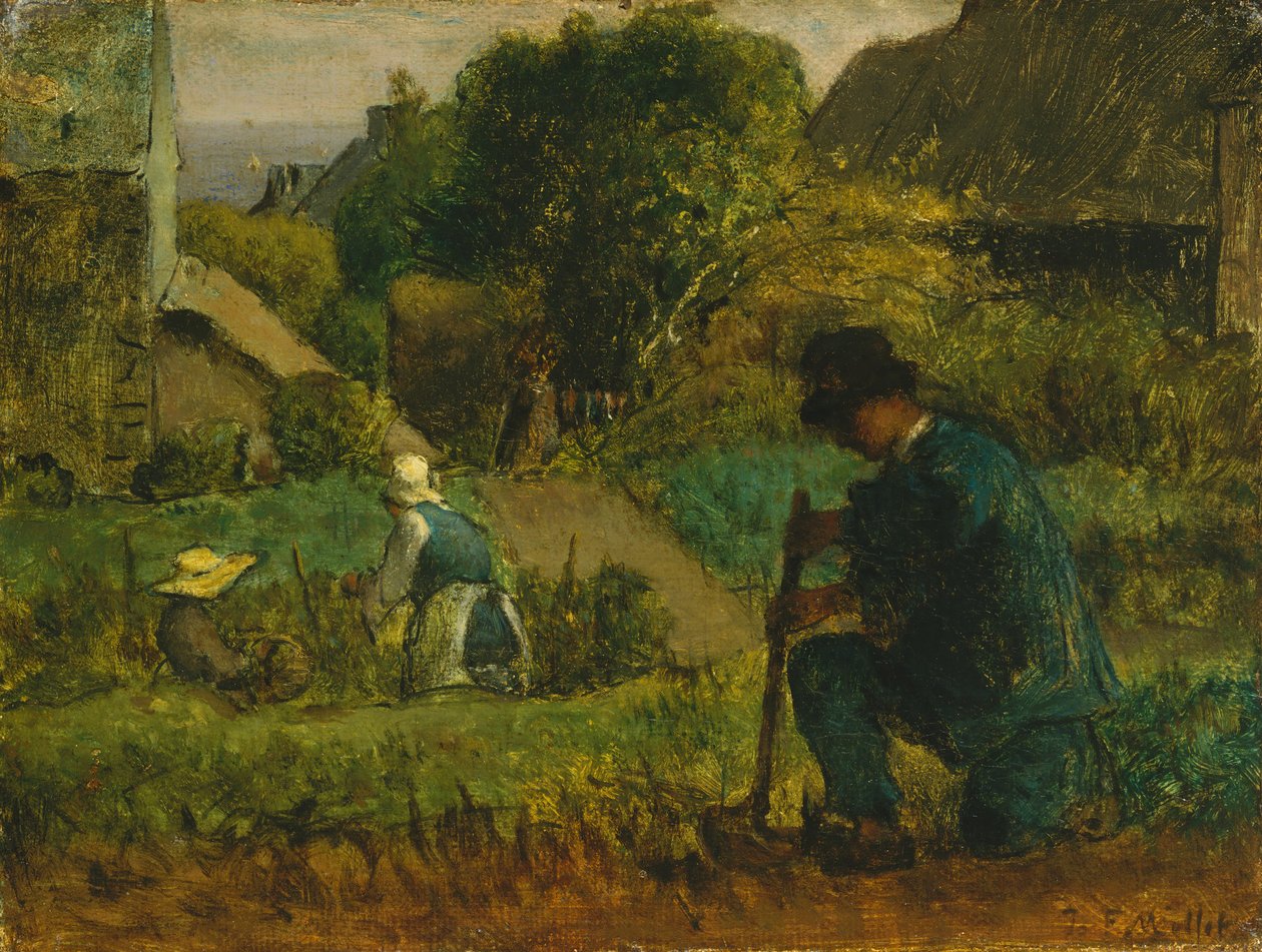 Cena do jardim, 1854. de Jean Francois Millet
