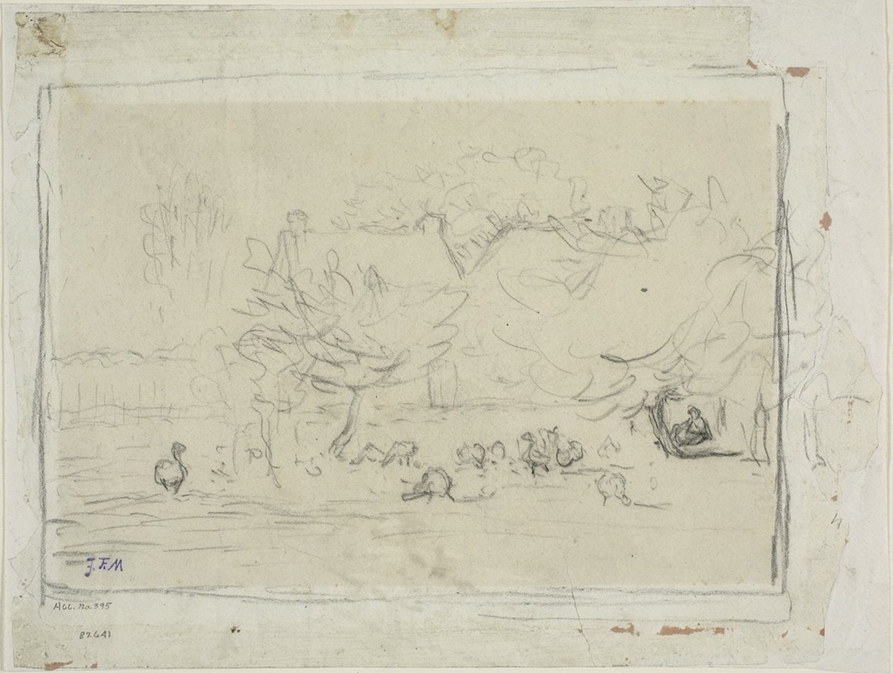 Gansos em um curral de Jean Francois Millet