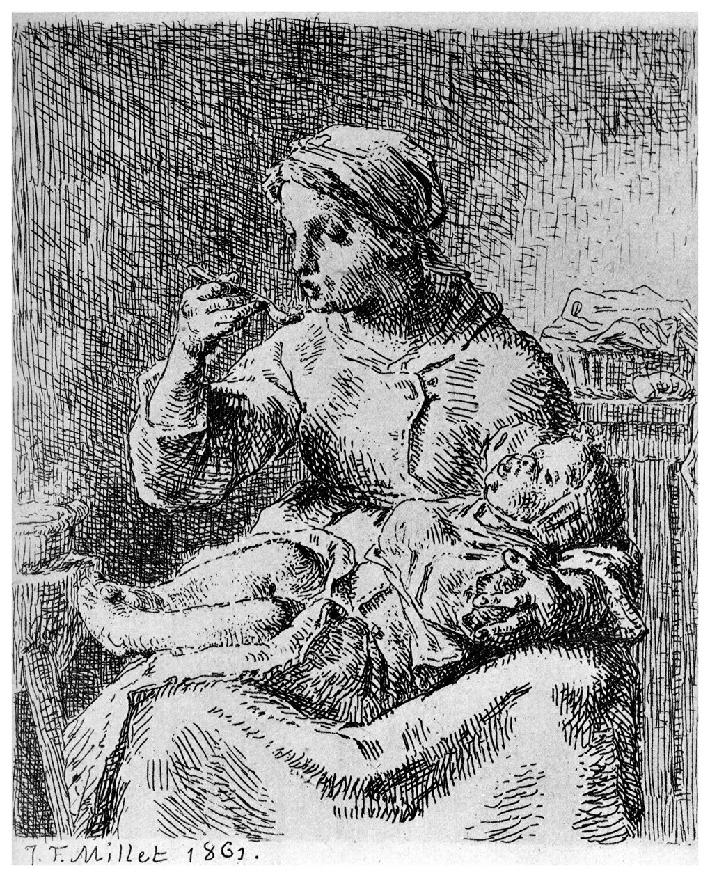 O Bouillie, 1861 1924 de Jean Francois Millet