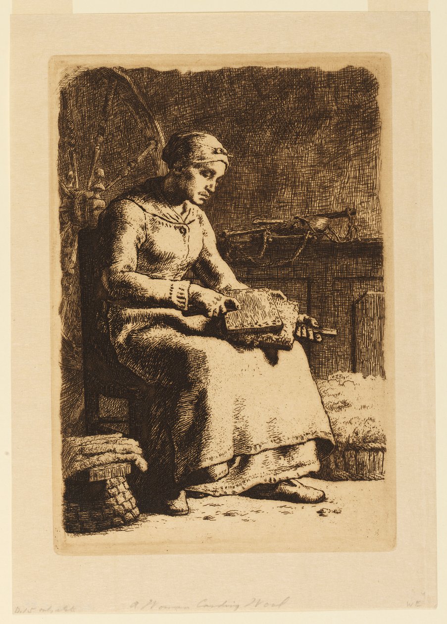 La Cardeuse (O Cardador de Lã) de Jean Francois Millet