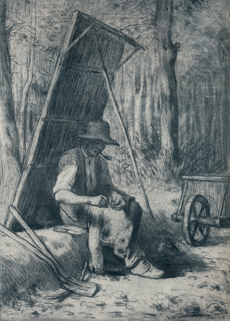 Le Cantonnier, o Road-Mender, século XIX de Jean Francois Millet