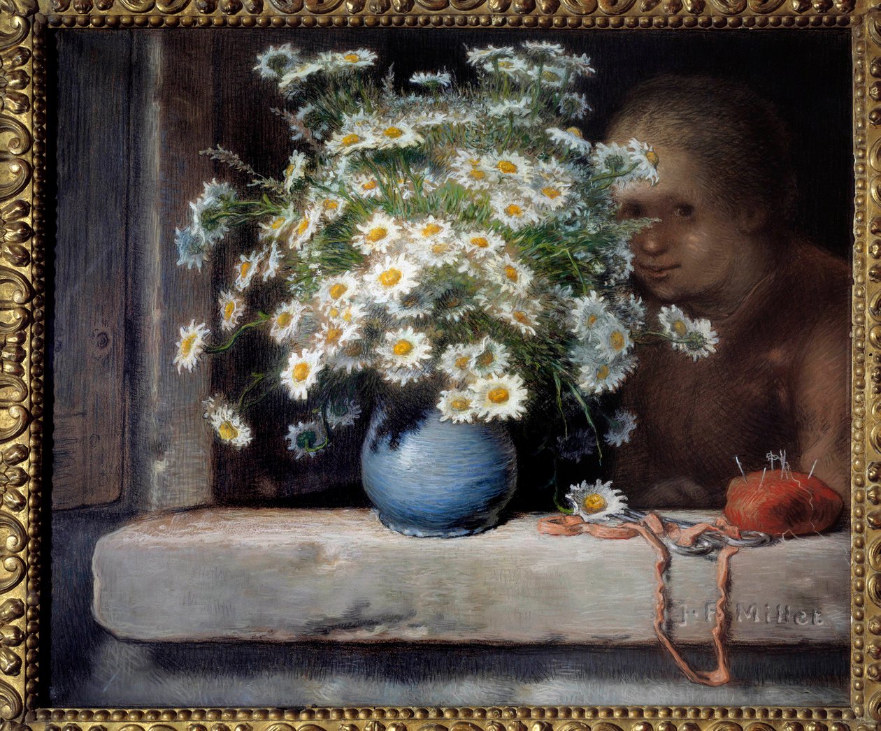 Le bouquet de daisies Pastel de Jean Francois Millet (1814-1875) 1871 Sol. 0,7x0,83 m Paris, musee d