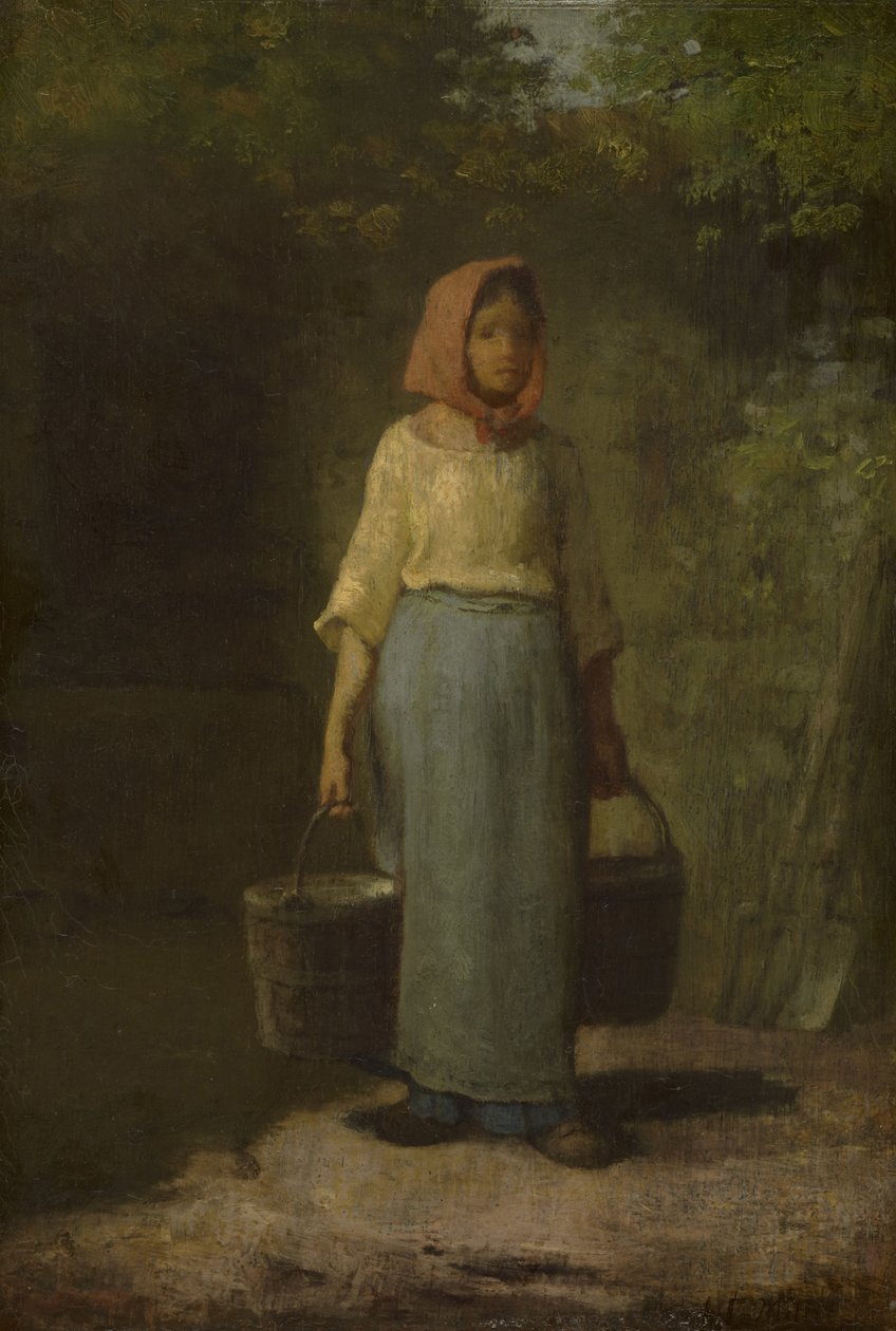 Camponesa retornando do poço, c.1860 de Jean Francois Millet