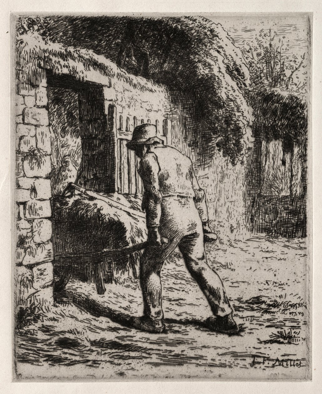 Camponês que retorna do estrume, 1855-1856. de Jean Francois Millet