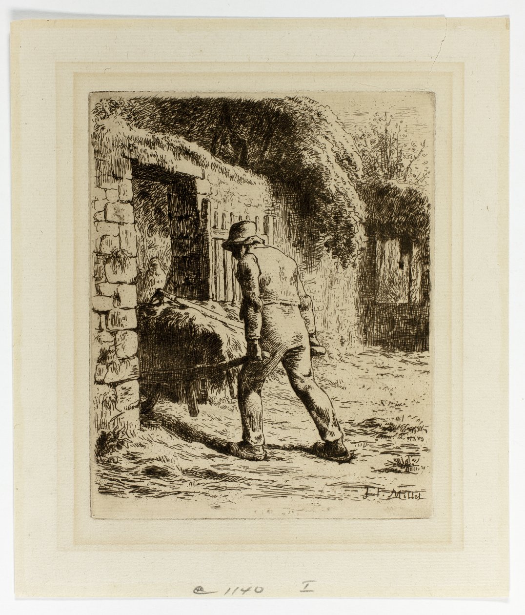 Camponês com um carrinho de mão de Jean Francois Millet