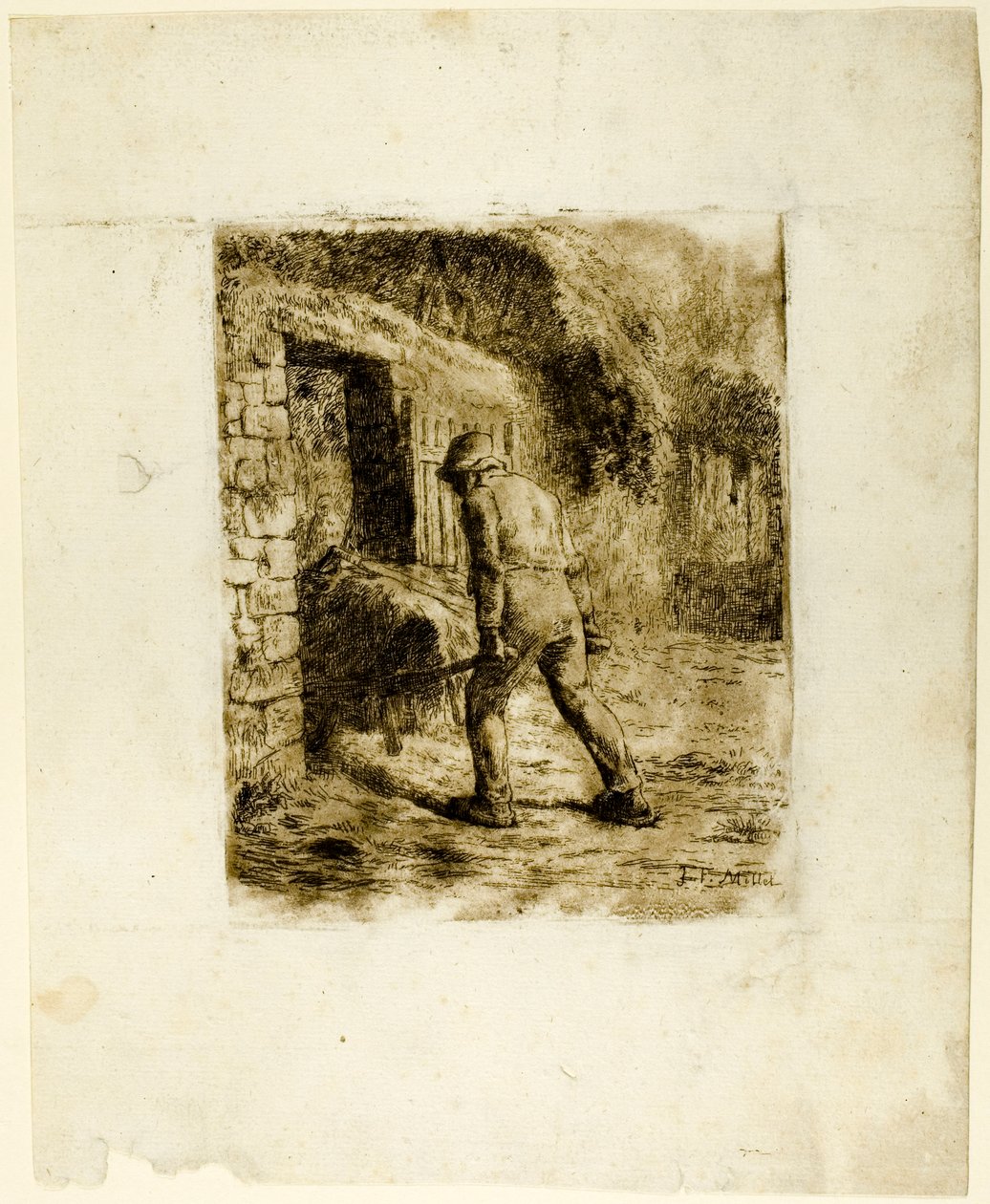 Camponês com um carrinho de mão de Jean Francois Millet