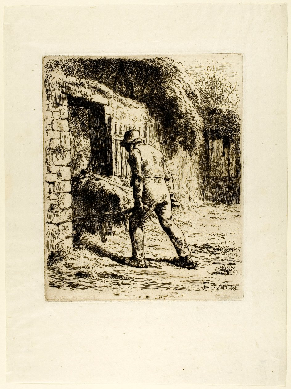Camponês com um carrinho de mão de Jean Francois Millet