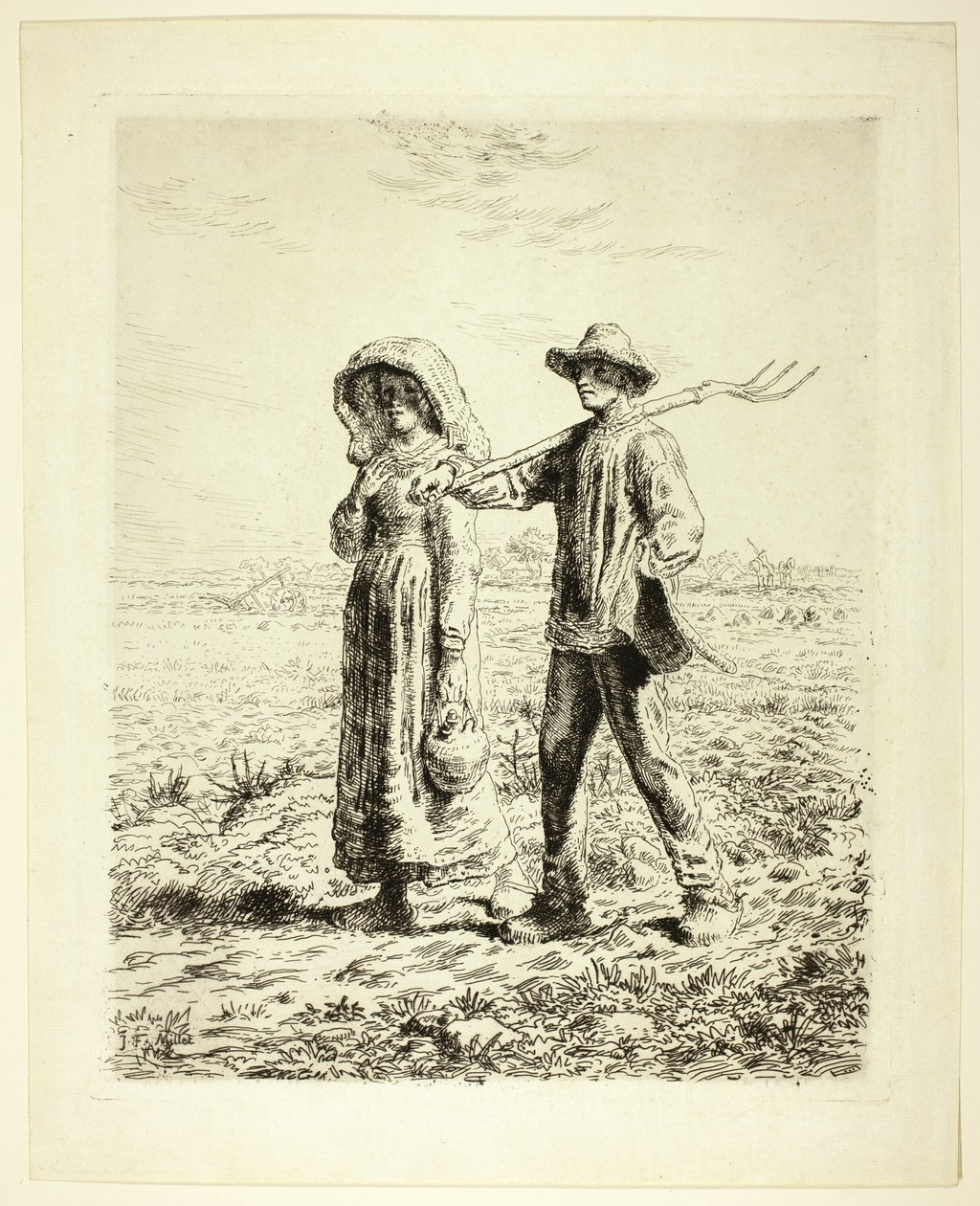 Camponeses indo trabalhar de Jean Francois Millet
