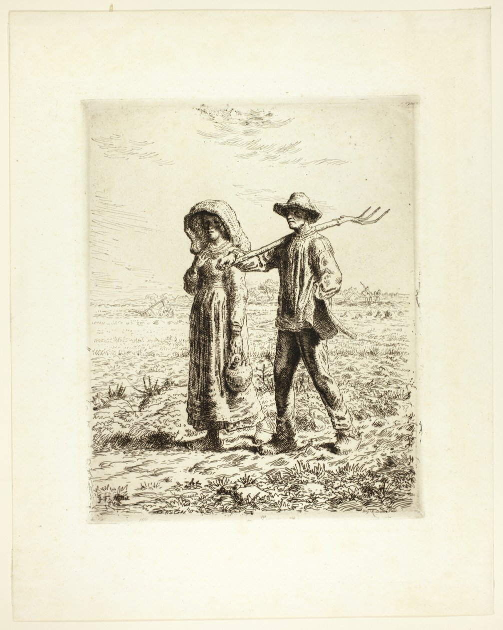 Camponeses indo trabalhar de Jean Francois Millet