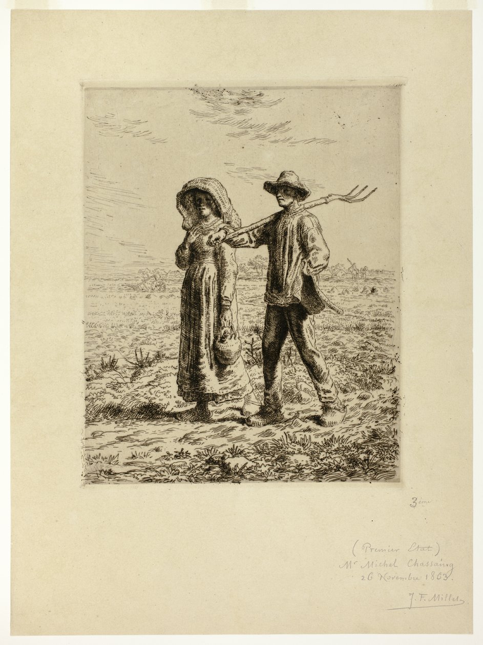 Camponeses indo trabalhar de Jean Francois Millet