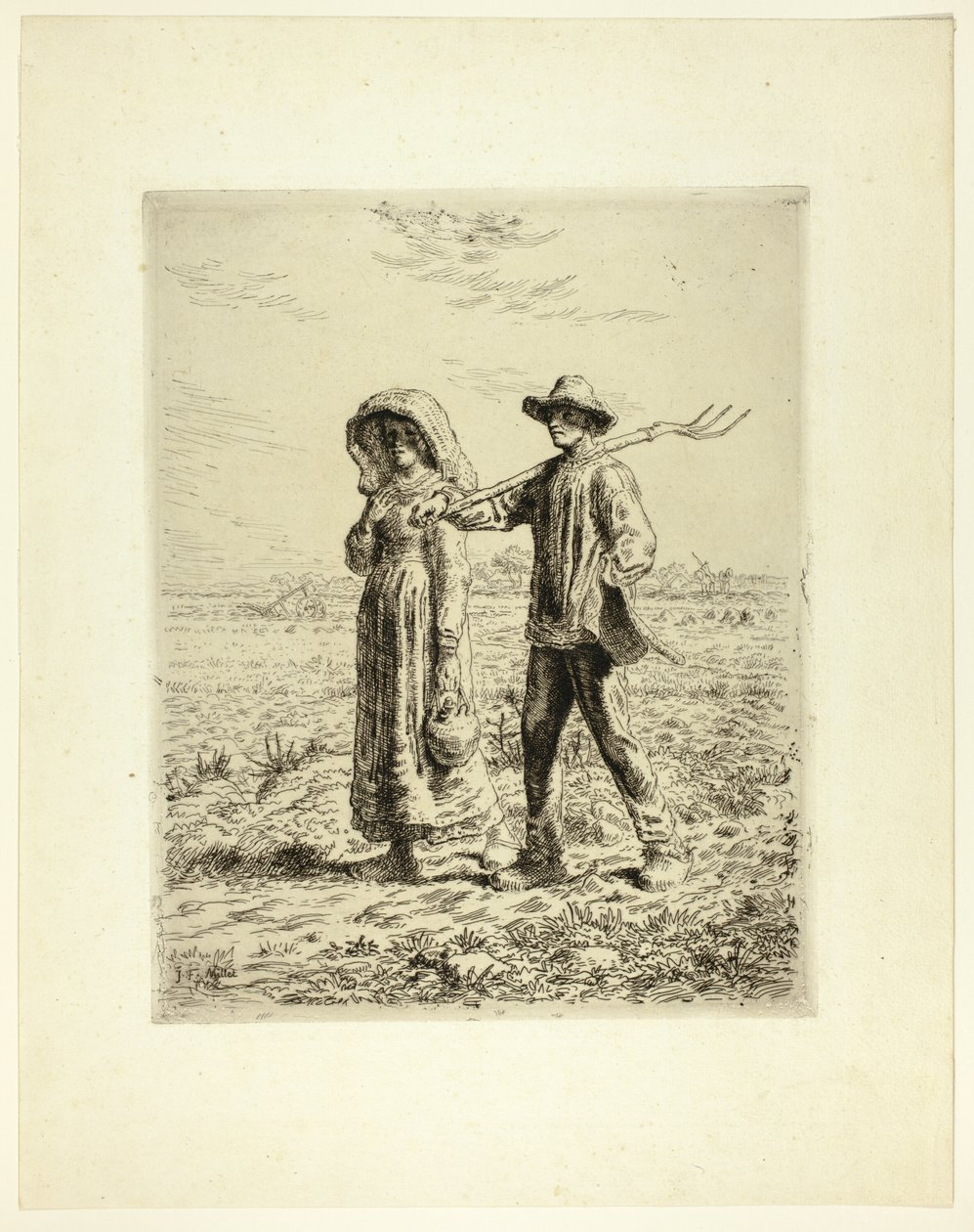 Camponeses indo trabalhar de Jean Francois Millet