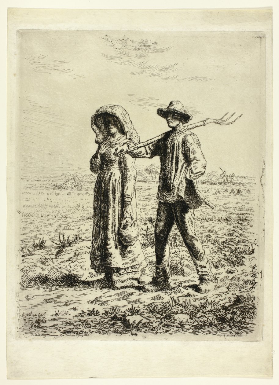 Camponeses indo trabalhar de Jean Francois Millet