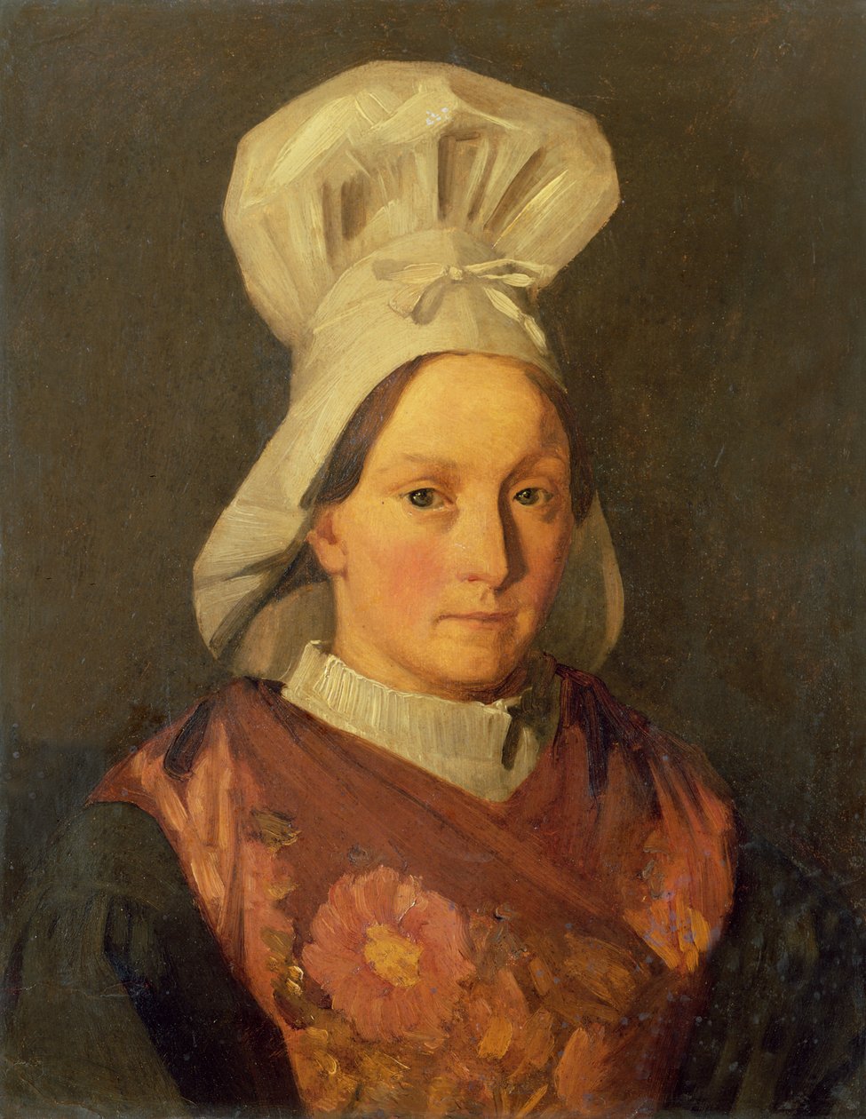 Retrato da irmã do artista, Emily, c.1841-45 de Jean Francois Millet