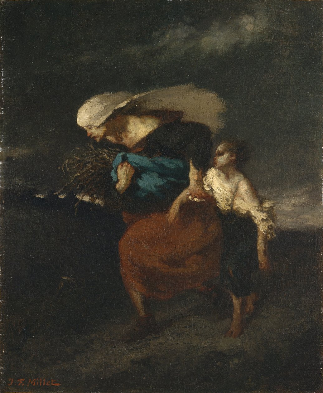 Retirada da Tempestade, c.1846 de Jean Francois Millet