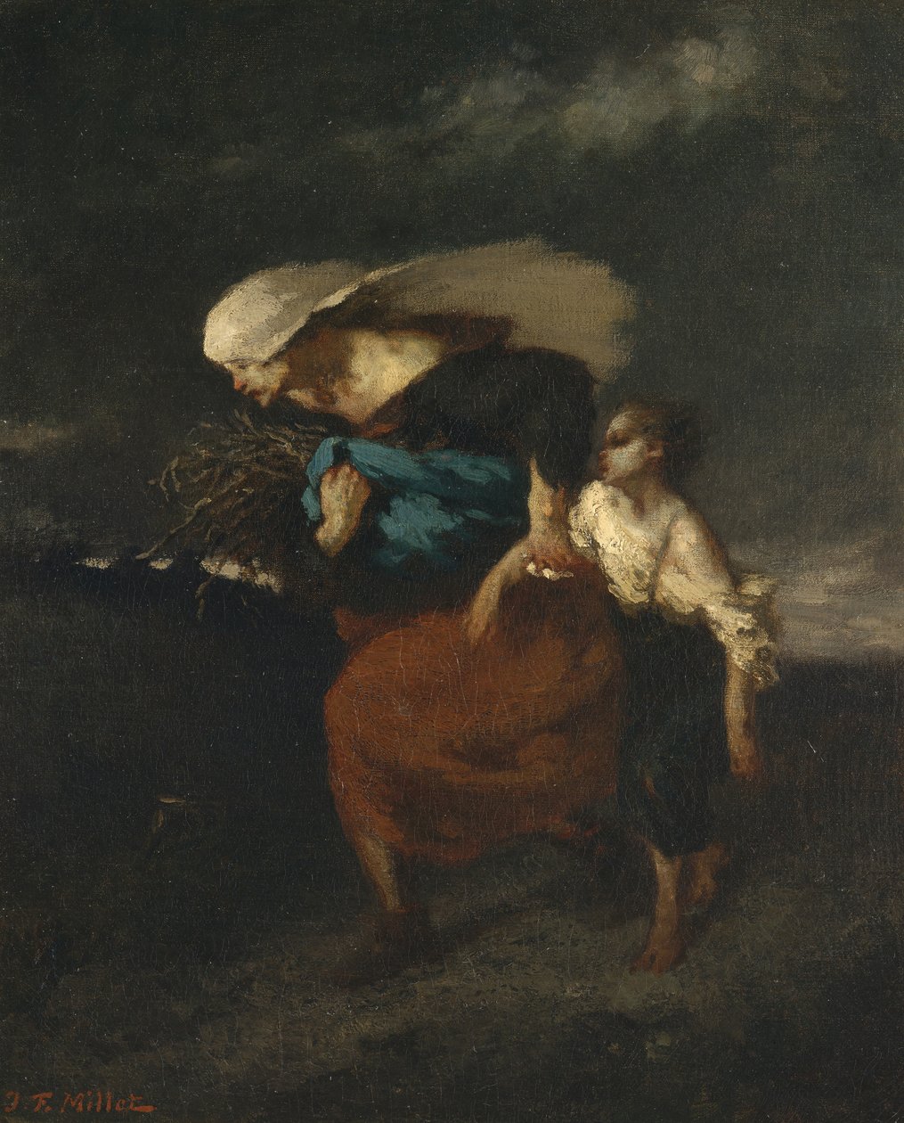 Retiro da tempestade, ca. 1846 de Jean Francois Millet