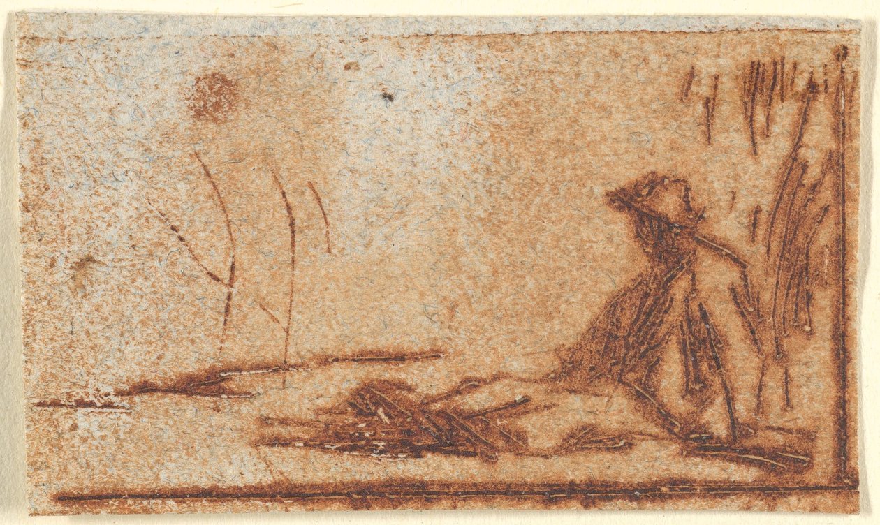 Camponês sentado, 1830-75. de Jean Francois Millet