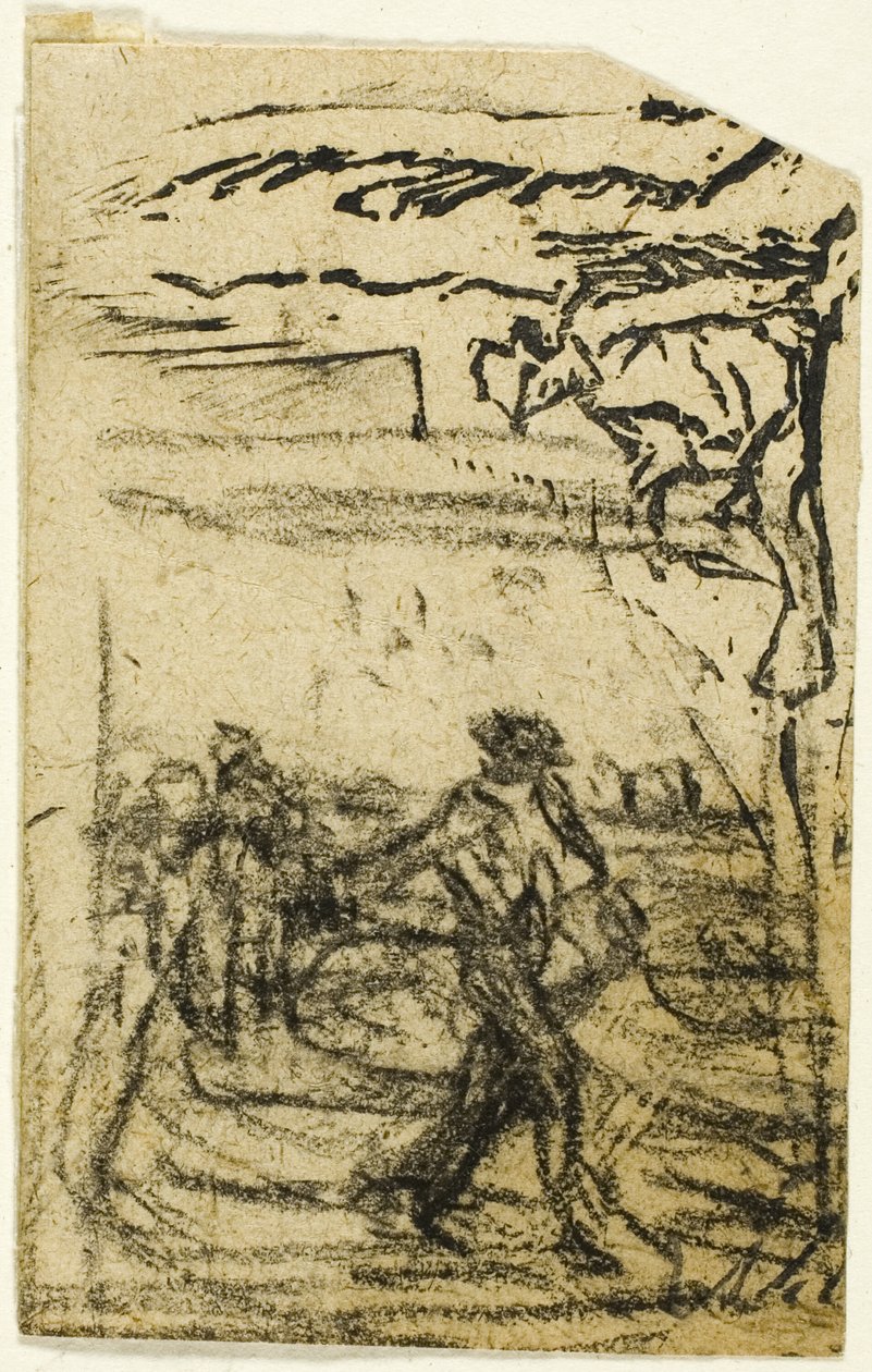 Esboços, Fragmento: Camponês sentado ao pé de uma árvore de Jean Francois Millet