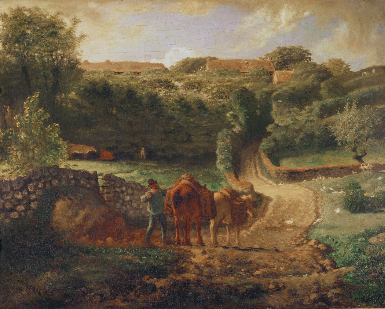 O primo Hamlet em Greville, c.1865-73 de Jean Francois Millet