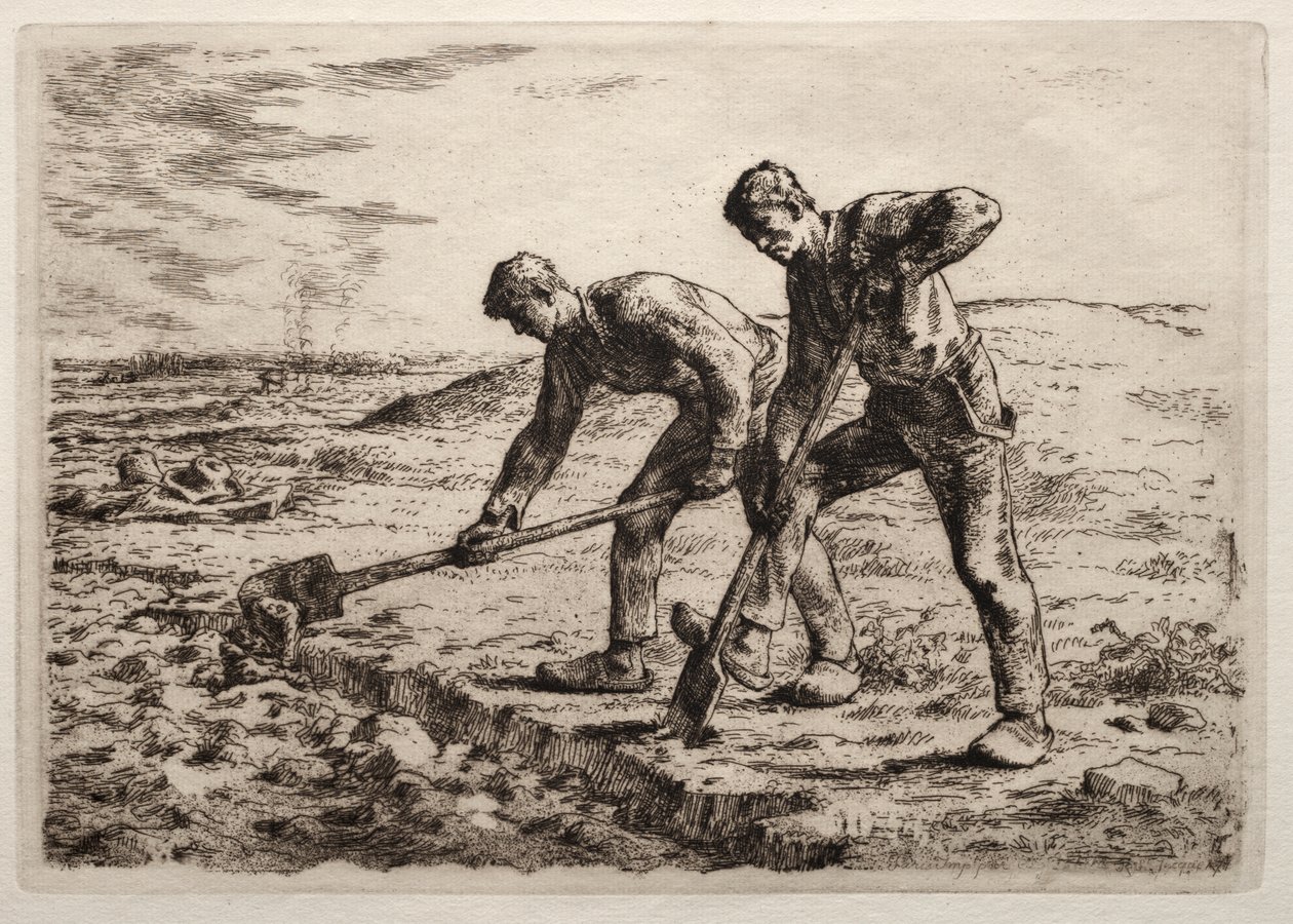 Os escavadores de Jean Francois Millet