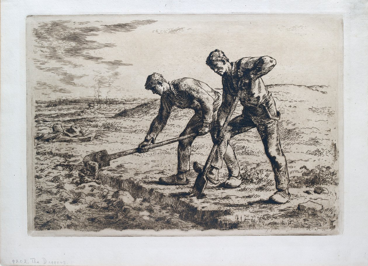 Os escavadores, 1855-1856 de Jean Francois Millet