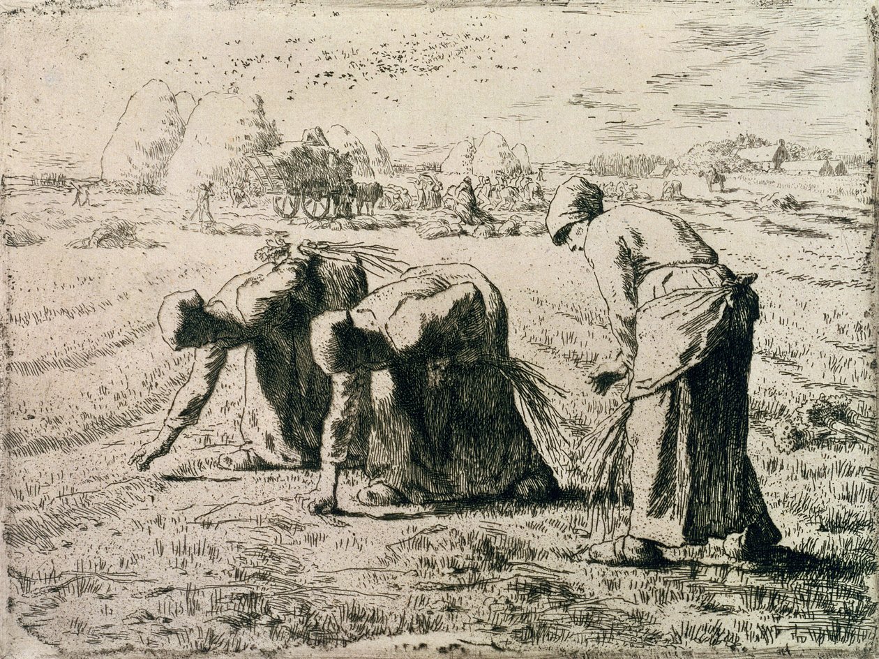 Os Gleaners, 1855 de Jean Francois Millet