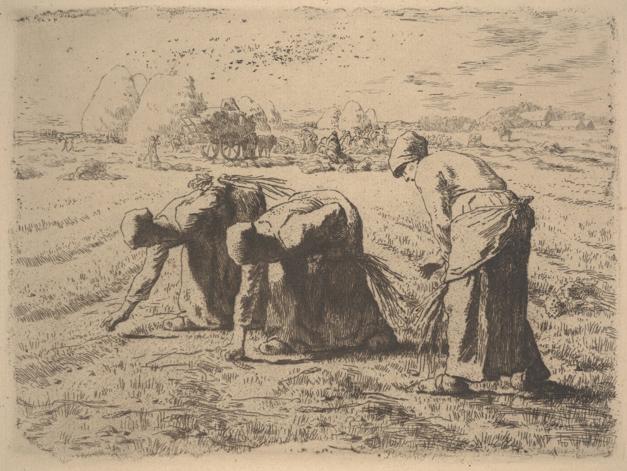 The Gleaners, c.1855 (gravura) de Jean Francois Millet