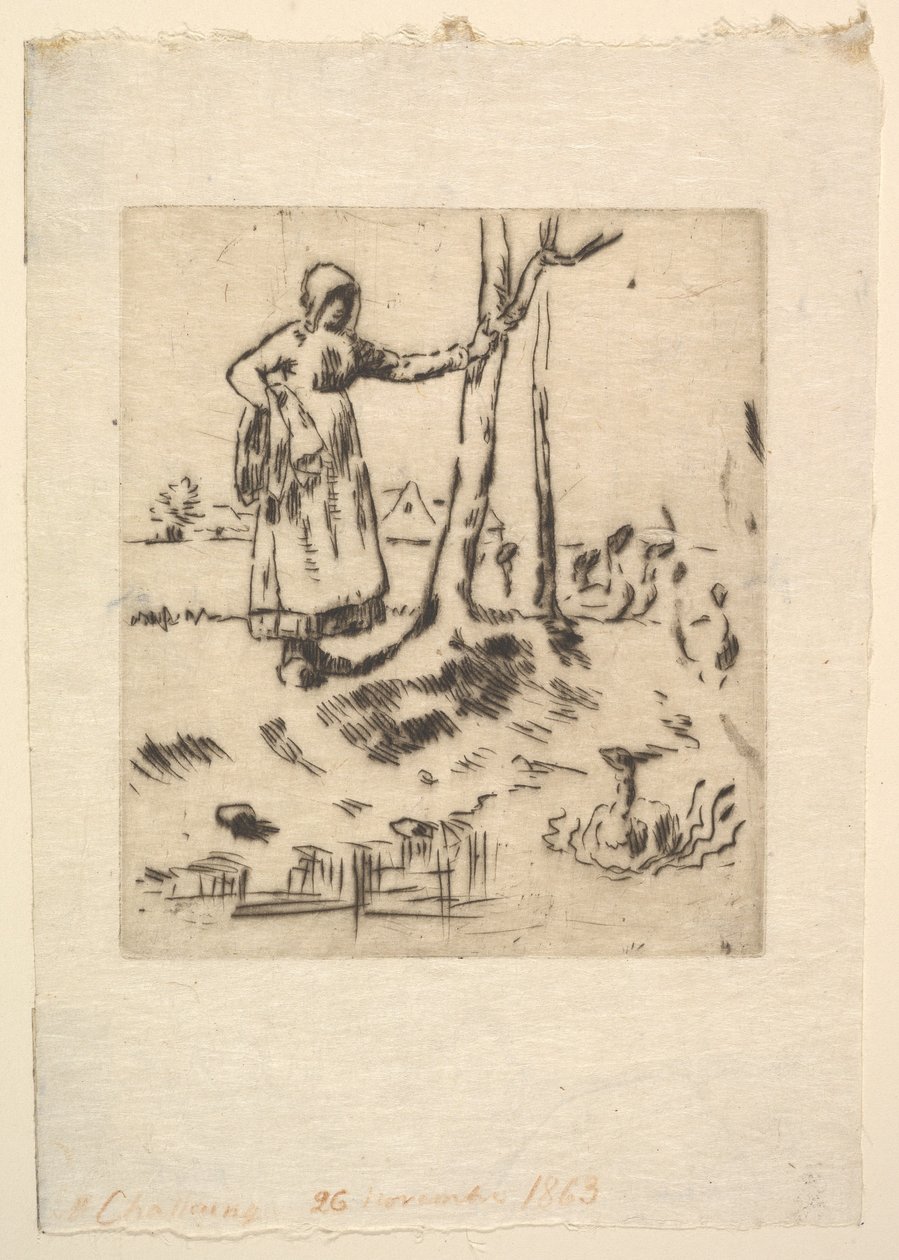 A menina do ganso, 1830-75. de Jean Francois Millet