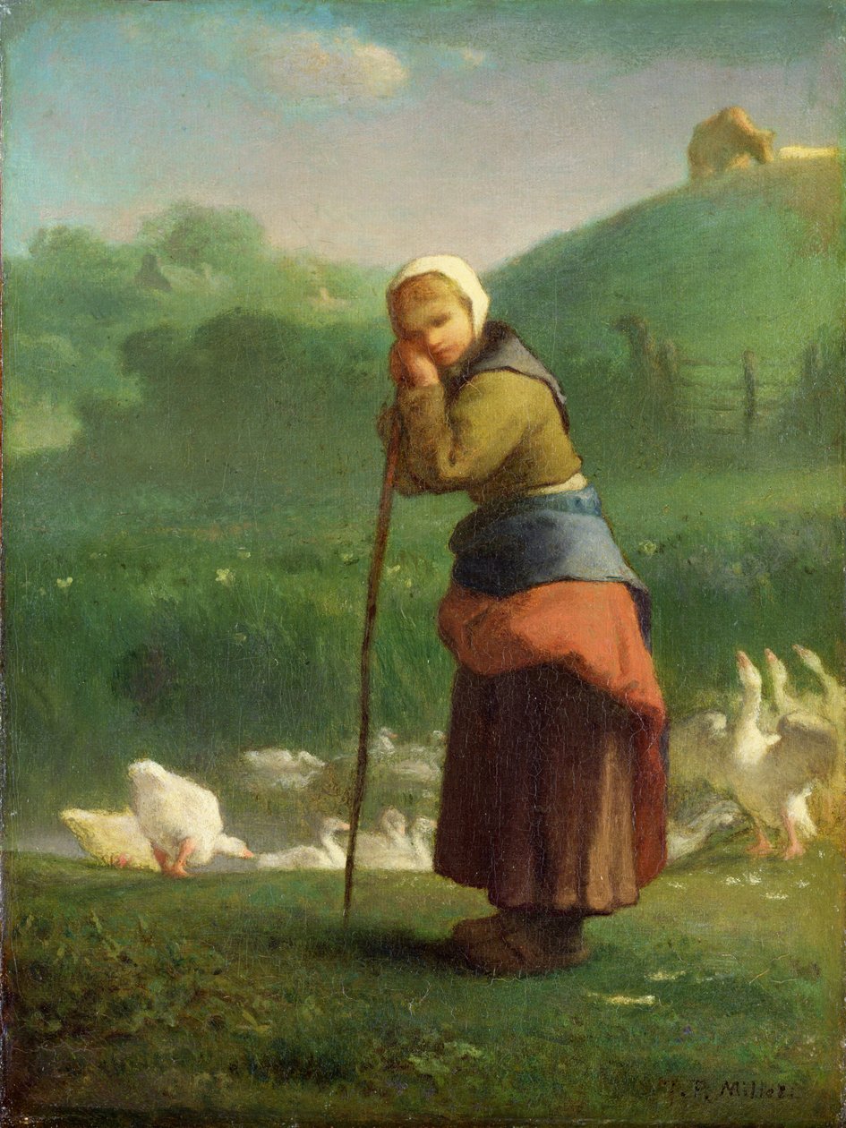 A rapariga do ganso em Gruchy de Jean Francois Millet