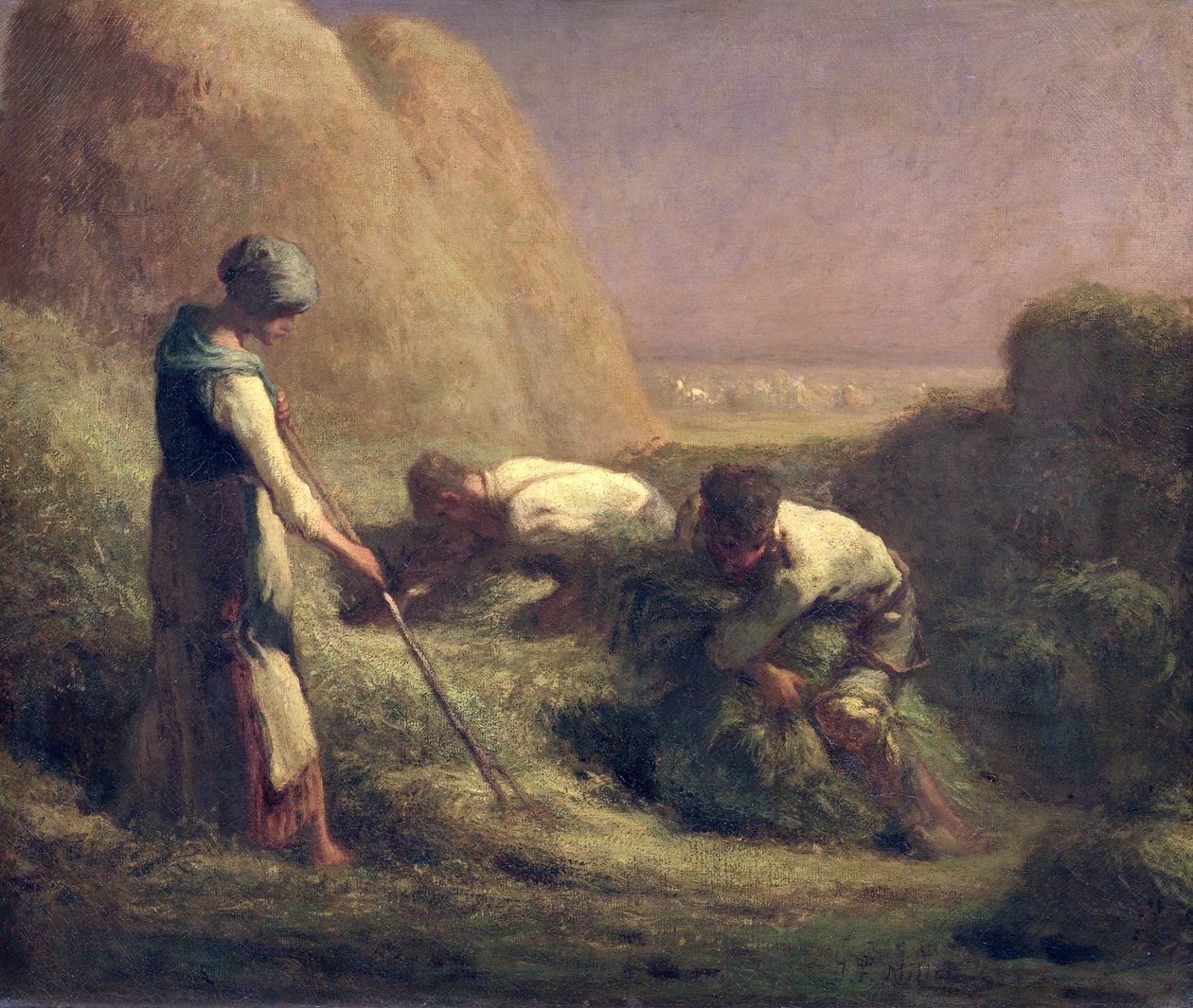 Os trussers do feno, 1850-51 de Jean Francois Millet