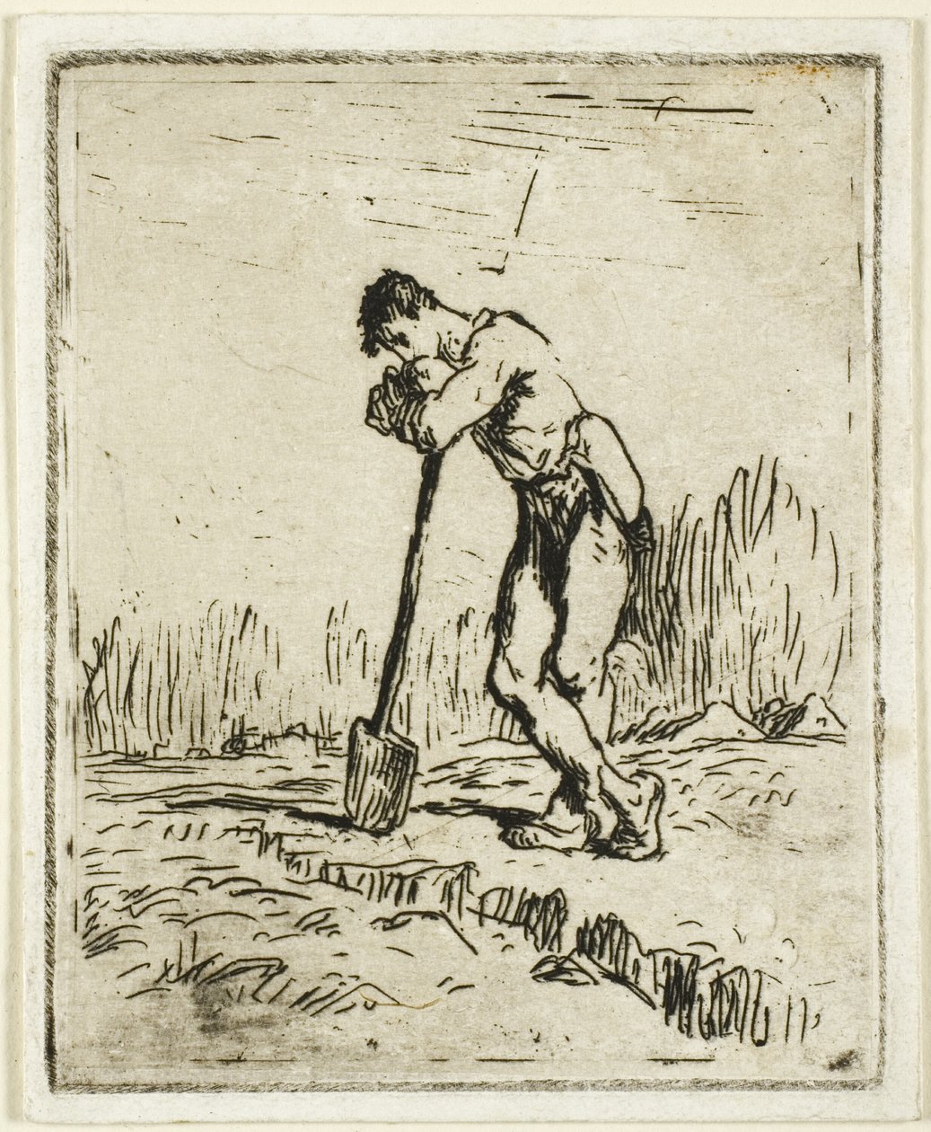 O homem apoiado em sua pá de Jean Francois Millet