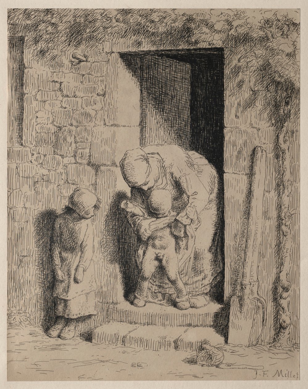 A precaução materna. de Jean Francois Millet